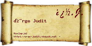 Ürge Judit névjegykártya